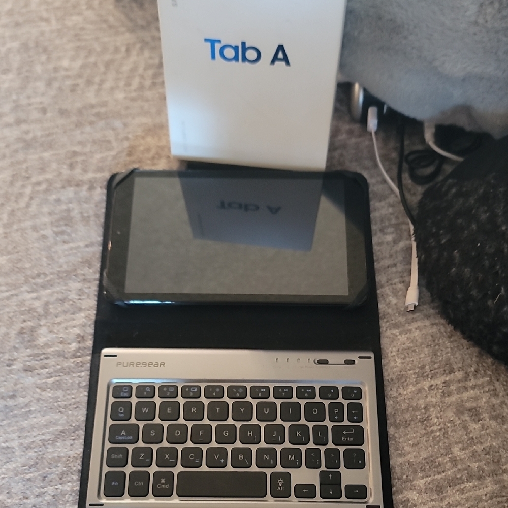 Samsung Tab A with Black and Silver Design